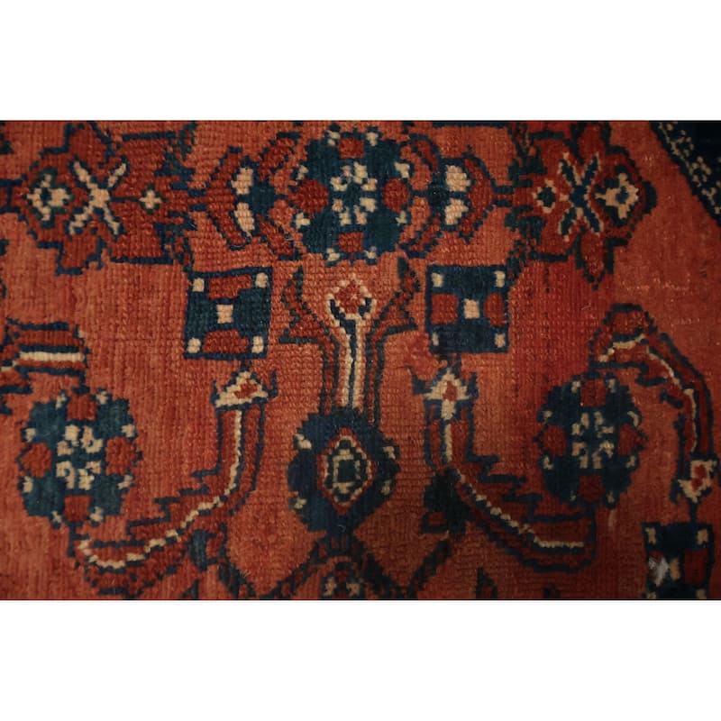 Hand Knotted Oriental 100% Wool Carpet Traditional Geometric Oranges & Rust Malayer Area Rug - 6' 3'' X 5' 1''
