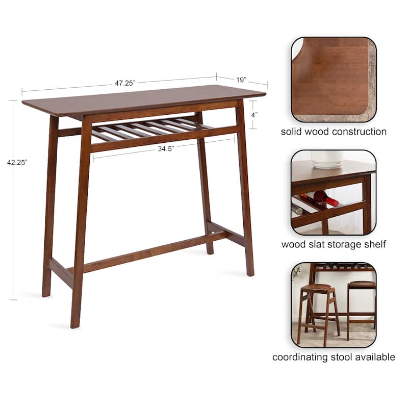 Kate and Laurel Morreau Wood Pub Table - 48x19x43