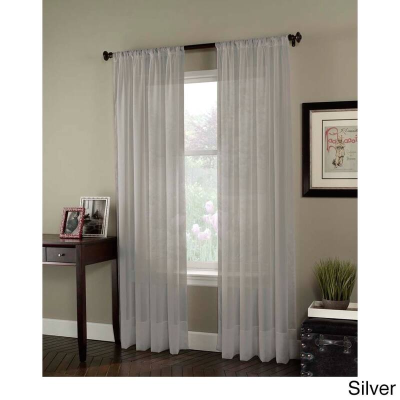 Soho Voile Lightweight Sheer Curtain Panel - 63 x 59 - Silver