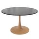 preview thumbnail 13 of 11, Bristol 40" Round Dining Table - Sintered Stone Top with Natural Wood Steel Pedestal Base - Modern Table for Kitchen & Dining Black
