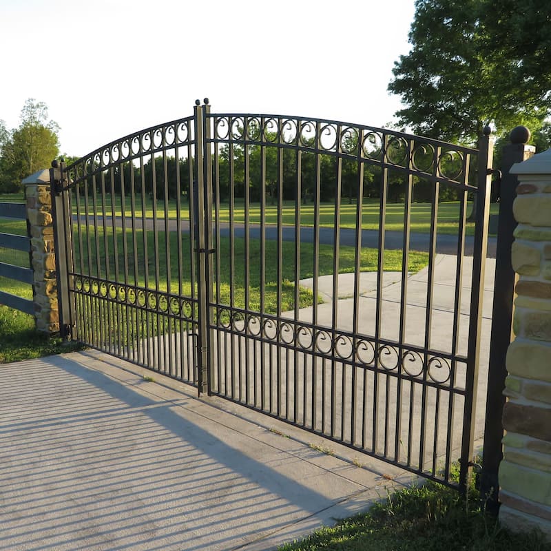 ALEKO Paris Style Ornamental Steel Dual Driveway Gate 12 ft x 6 ft Black