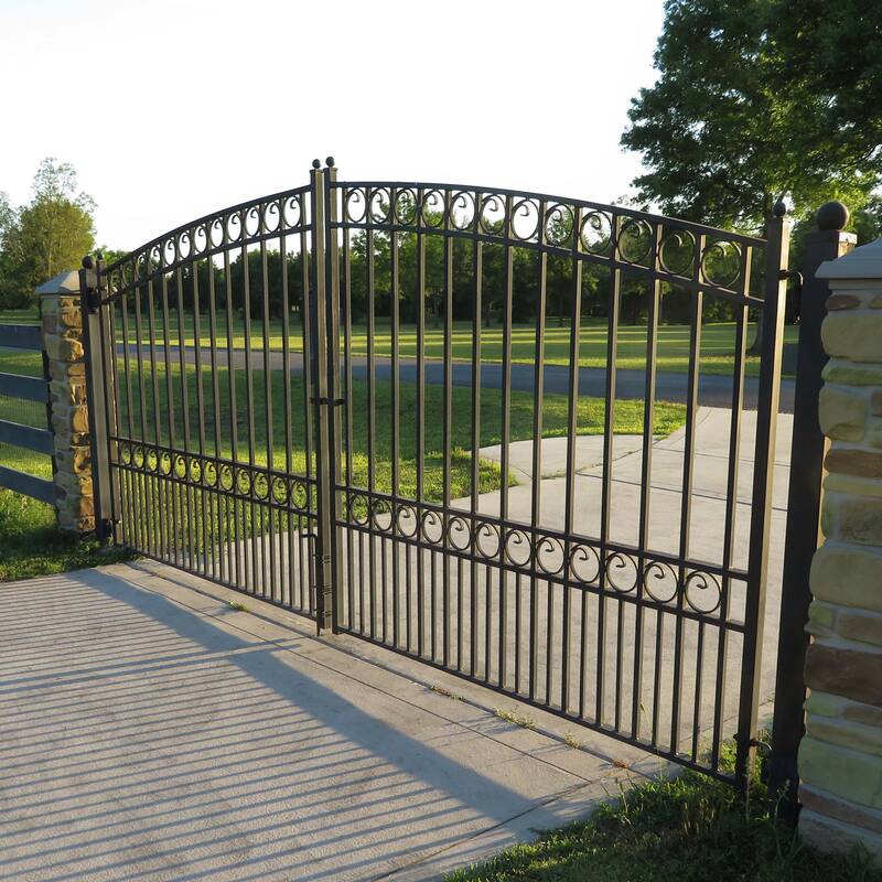 ALEKO Paris Style Steel Dual Swing Driveway Gate 18' Black - 18 ft x 6 ft