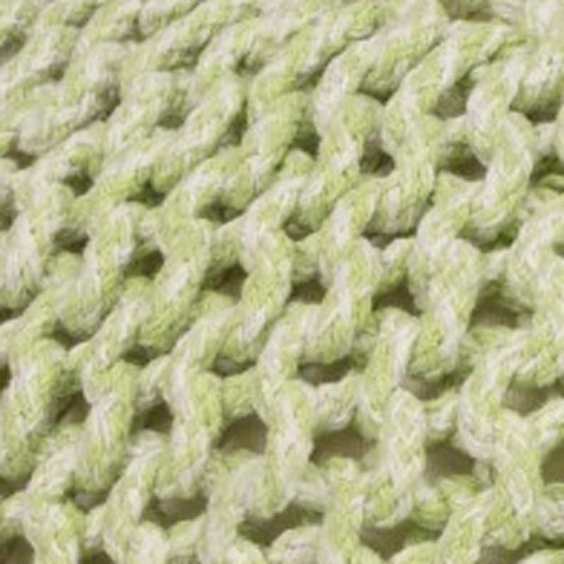 Round Green Wool Pouf Ottoman for Living Room or Bedroom Seating