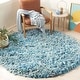 preview thumbnail 76 of 175, SAFAVIEH Handmade Rio Shag Chihoko 3.5-inch Extra Thick Decorative Rug 6' Round - Sky - Round