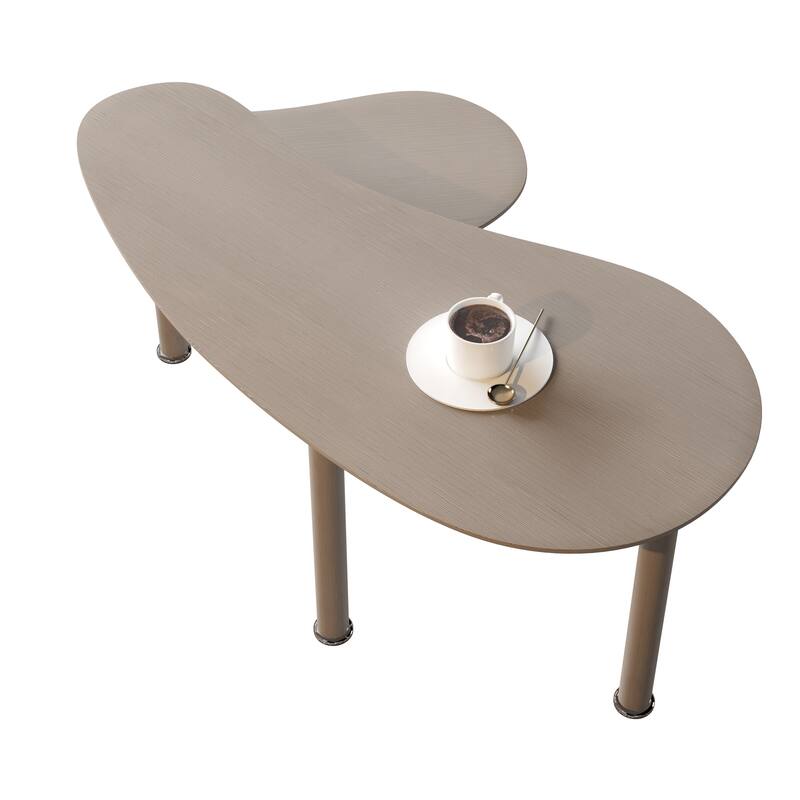 GDFStudio - Eulalia 360 Degree Rotating Nesting Coffee Table Set with Solid Rubberwood Legs