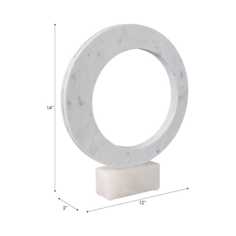 Stone Sculpture Circular Ring Geometric Base for Contemporary Display