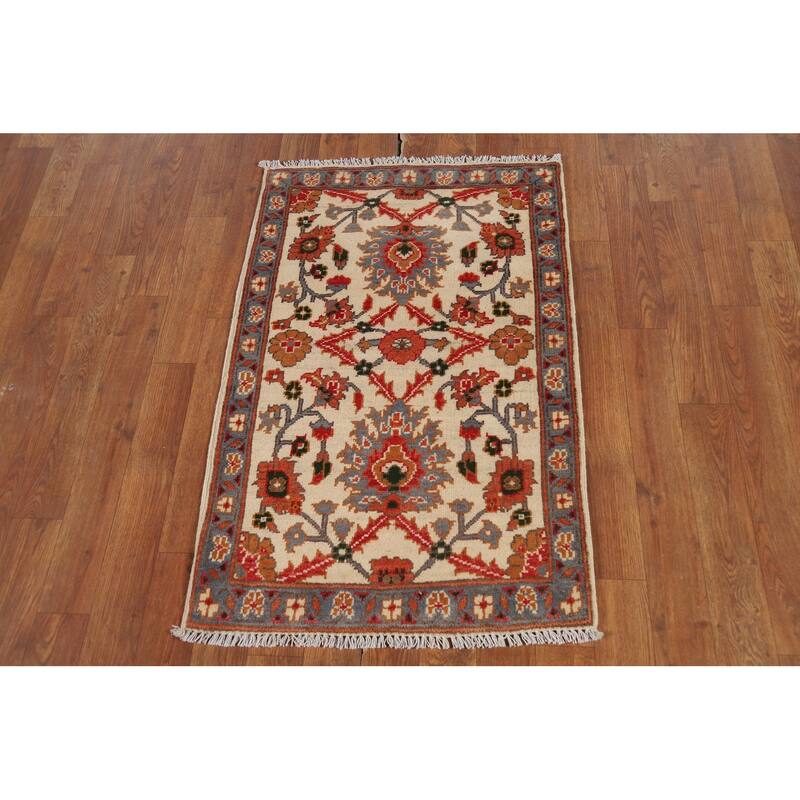 All-Over Floral Kazak Oriental Foyer Rug Handmade Wool Carpet - 2'0" x 3'0"