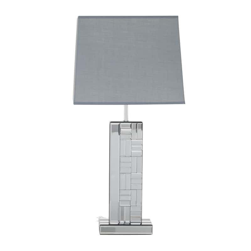 Glass Mirrored Room Table Lamp - Silver - Roche River Decor