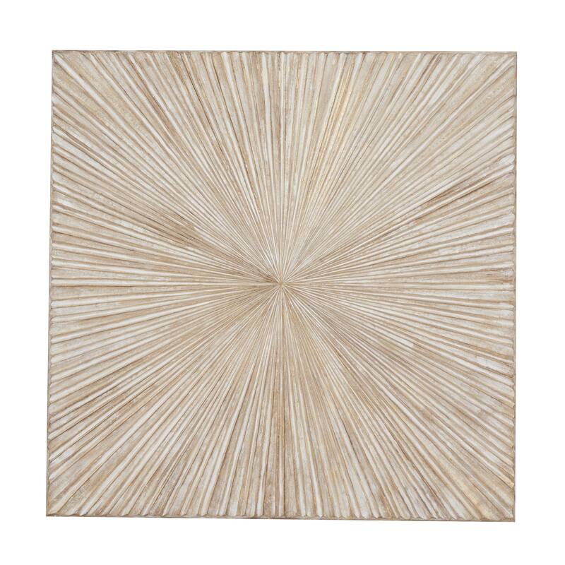 Wood Starburst Handmade Carved Home Wall Decor - Brown - Roche River Decor - Brown