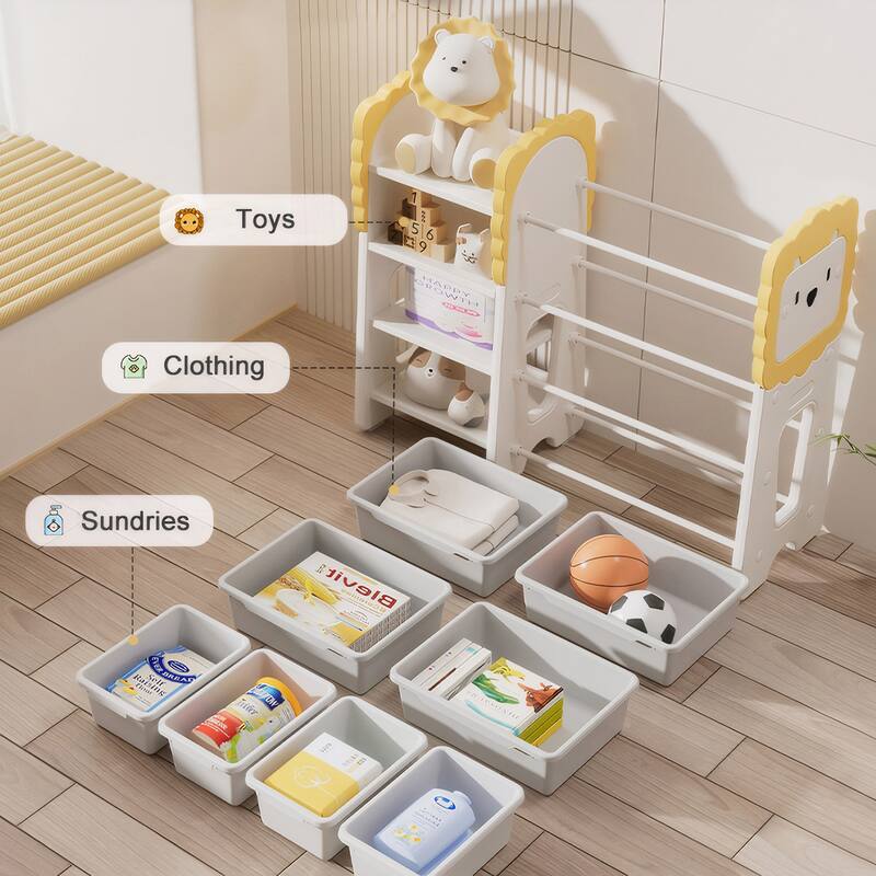 4-Tier Kids Bookshelf and Toy Storage,Nursery