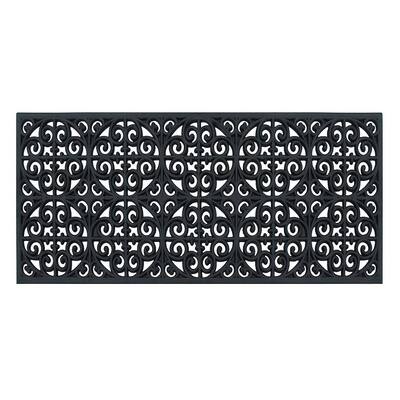 A1HC 100% Rubber Paisley Beautifully Finished Decorative Large Doormat for Outdoor Use 18"X48"