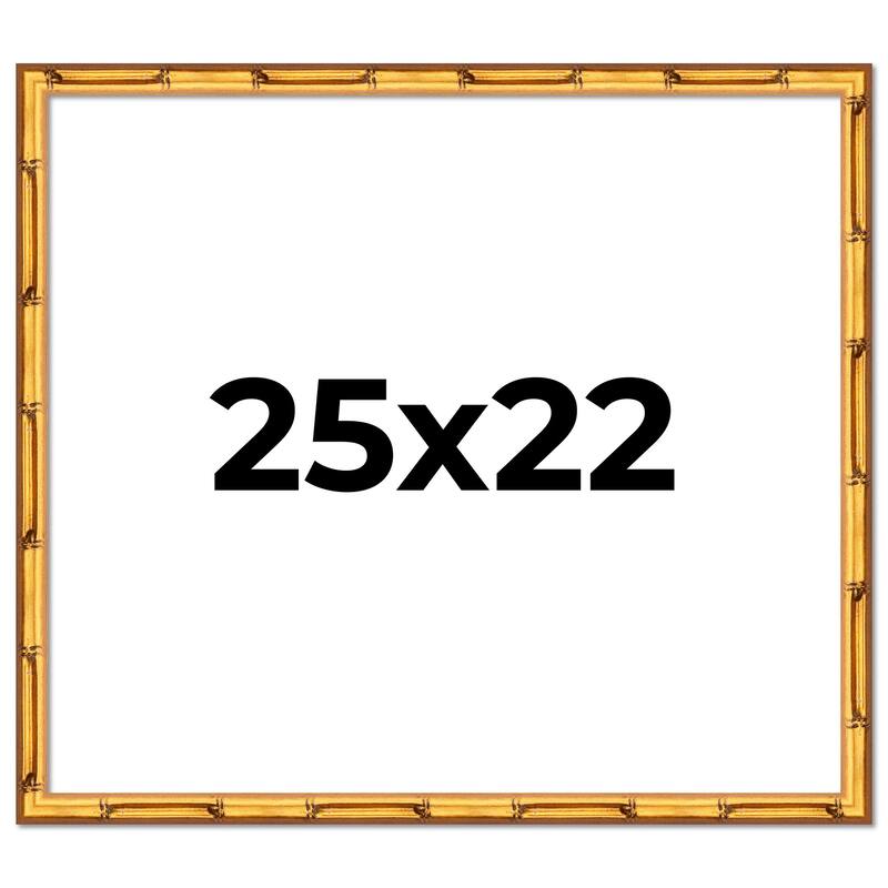 25x22 Frame Gold Bamboo Picture Frame Modern Photo Frame Includes UV Acrylic Shatter Guard Front Acid Free Foam Backing Board