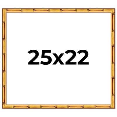 25x22 Frame Gold Bamboo Picture Frame Modern Photo Frame Includes UV Acrylic Shatter Guard Front Acid Free Foam Backing Board