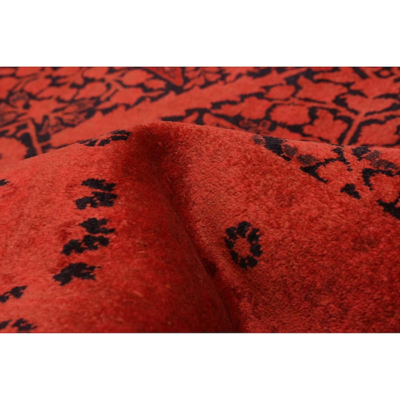 ECARPETGALLERY Hand-knotted Vibrance Dark Coral Wool Rug - 5'10 x 8'11