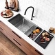preview thumbnail 4 of 29, Versa36 Undermount 36" Double-bowl Workstation Kitchen Sink - 36" x 19" x 10" Silver & Black Acc