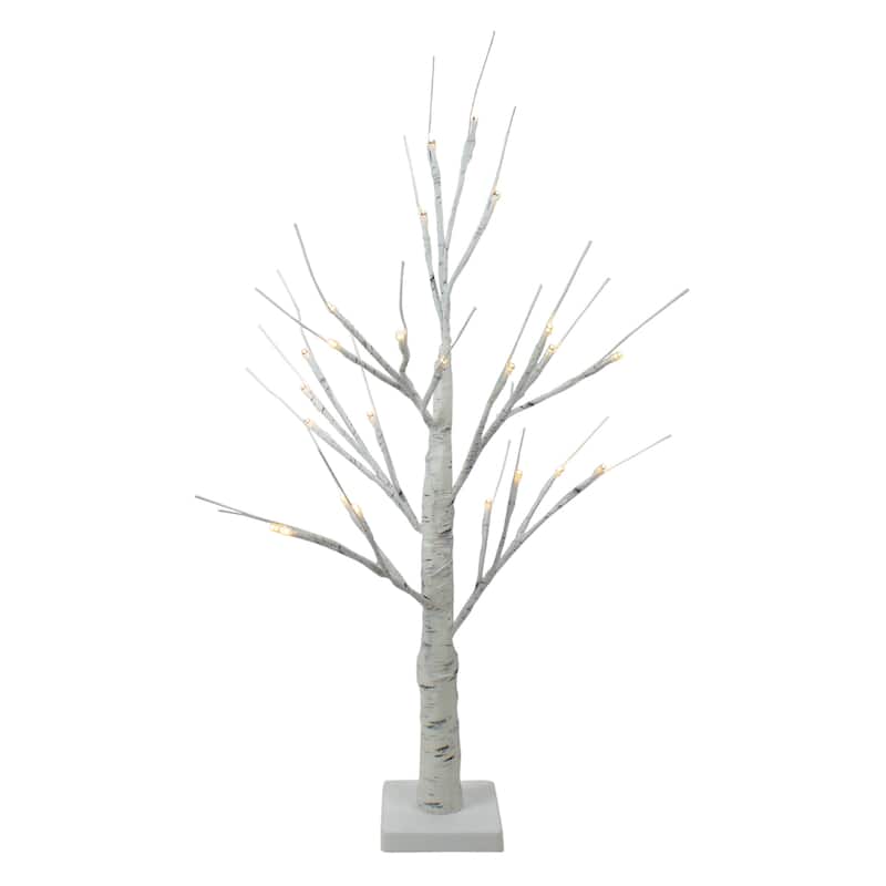 24" Lighted Christmas Twig Tree Outdoor Decoration - Warm White LED Lights