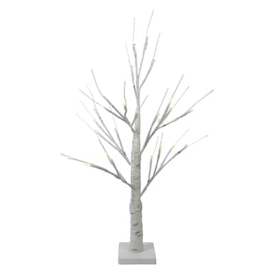 24" Lighted Christmas Twig Tree Outdoor Decoration - Warm White LED Lights