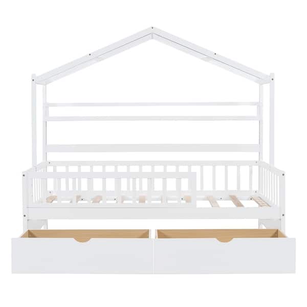 slide 2 of 21, Twin House Bed with Drawers & Shelf - Neat and Compact Kids' Bed