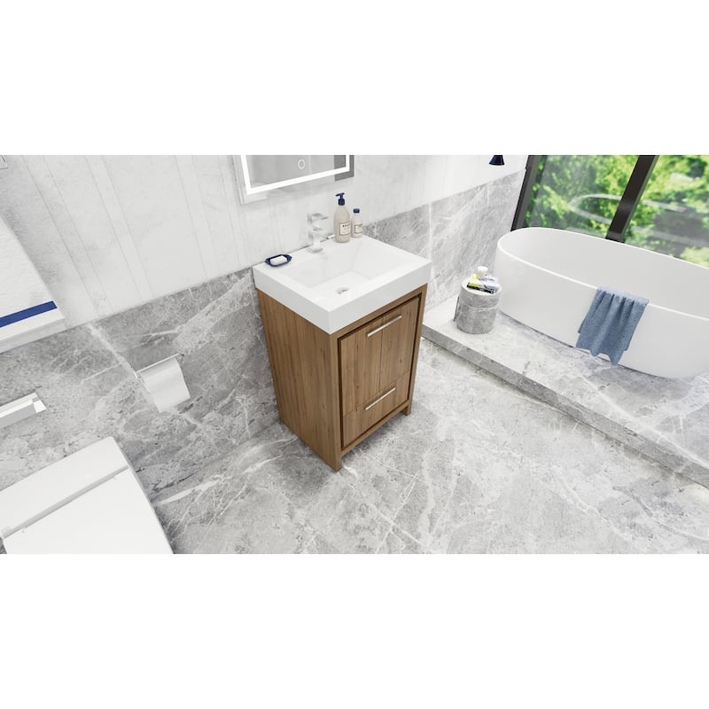 Dove 24'' Freestanding Vanity with Reinforced Acrylic Sink