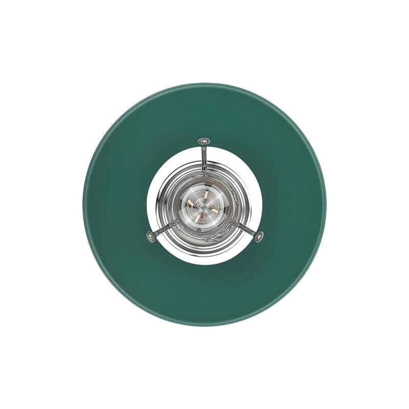 Yep by Golden Lighting Orwell 1-light 8in Pendant in Chrome and Pine Green shade - Small Pendant - 7"