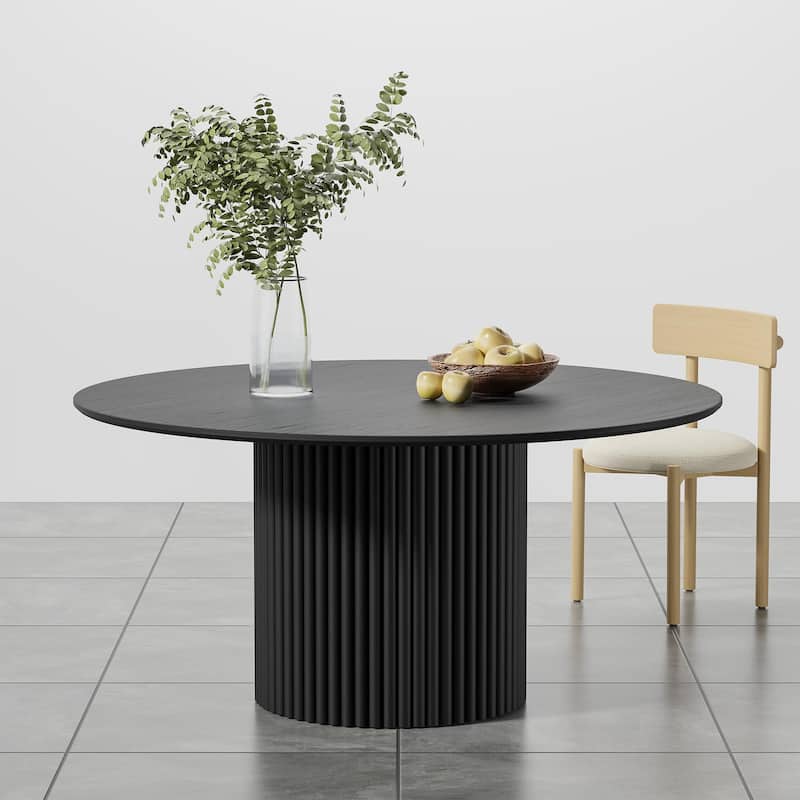 Wooakway Solid Wood 60'' Round Dining Table for 6 People Nordic style - 60*30