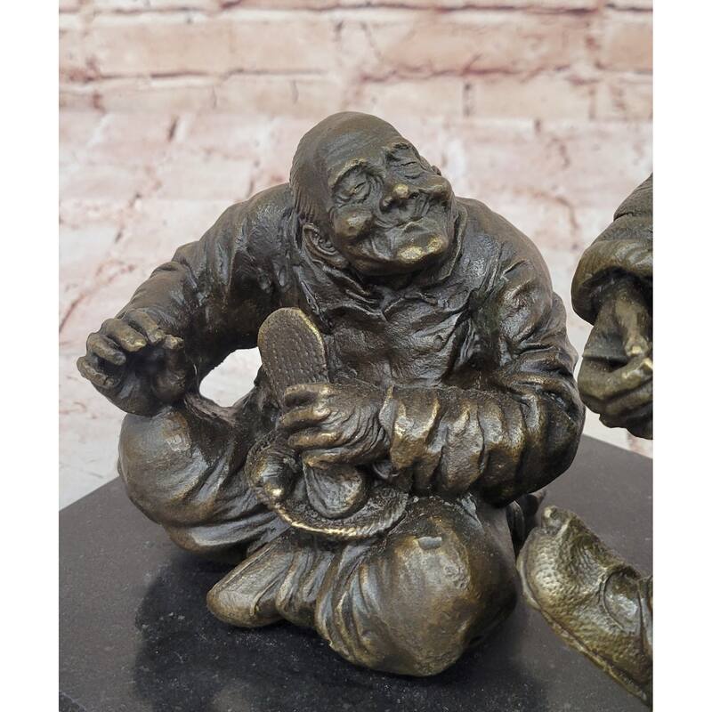 Bronze Chinese Musician And Shoemaker Statue – Cultural Folk Art Sculpture