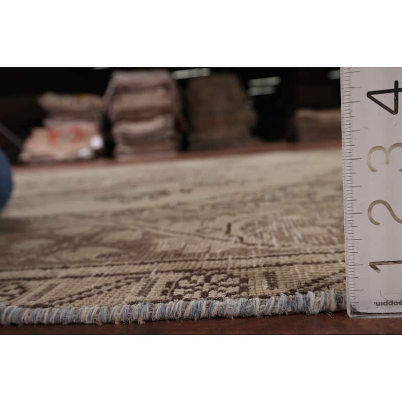 Distressed Tabriz Vintage Persian Rug Handmade Traditional Wool Carpet - 6'8" x 9'5"