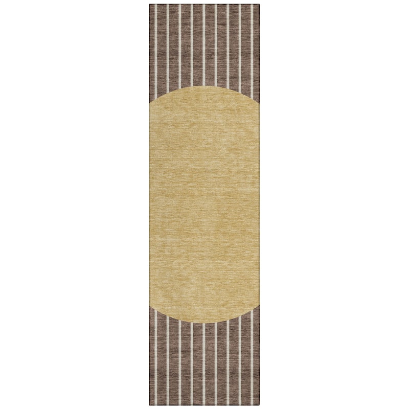 Machine Washable Indoor/ Outdoor Modern Sunrise Chantille Rug
