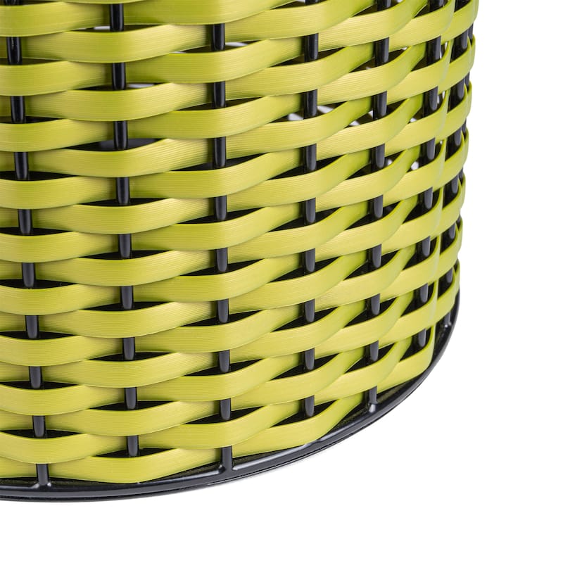 happimess Cecil Modern 4.13-Gallon Faux Wicker Cylinder Waste Basket
