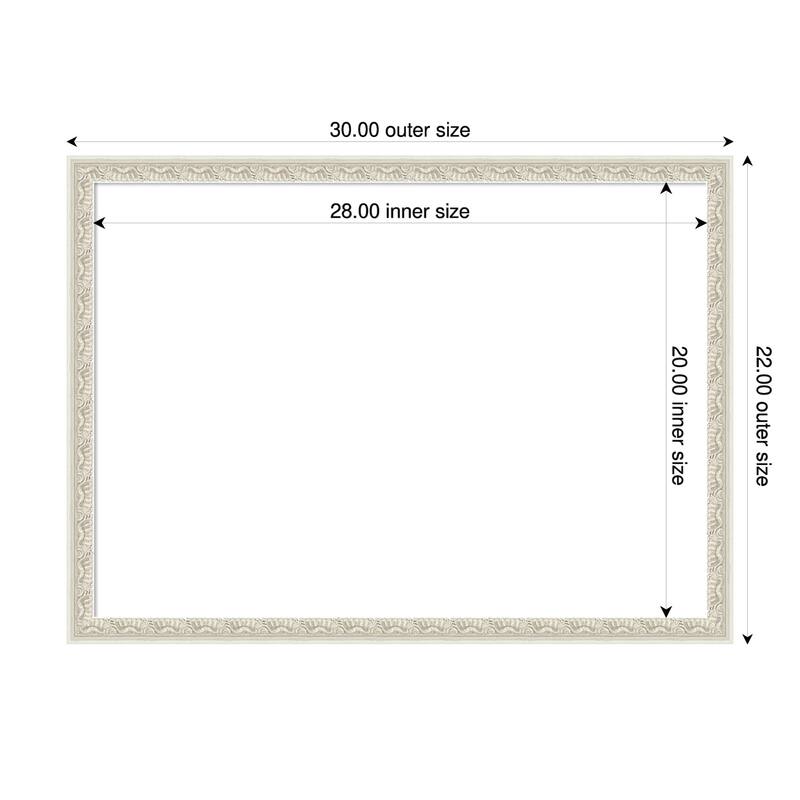 Bethany Framed Dry Erase Magnetic Board - 30 x 22 in - Bethany Silver