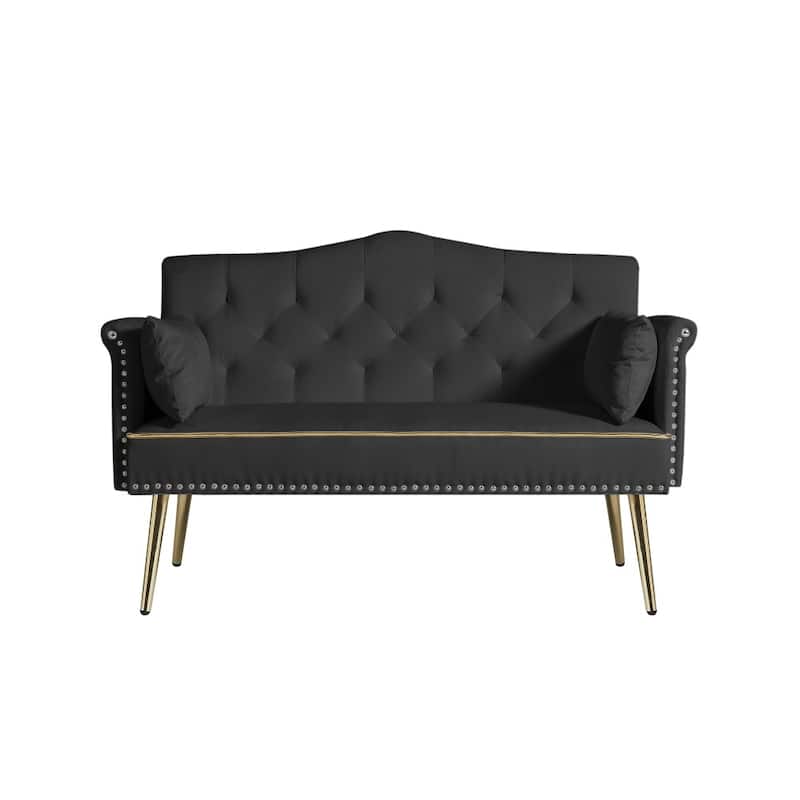 54.13" Velvet Loveseat Sofa with Wood Frame
