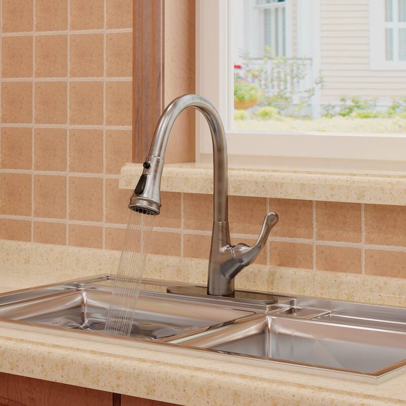 Clihome 3-Function 1 Handle PullDown Sprayer Kitchen Faucet