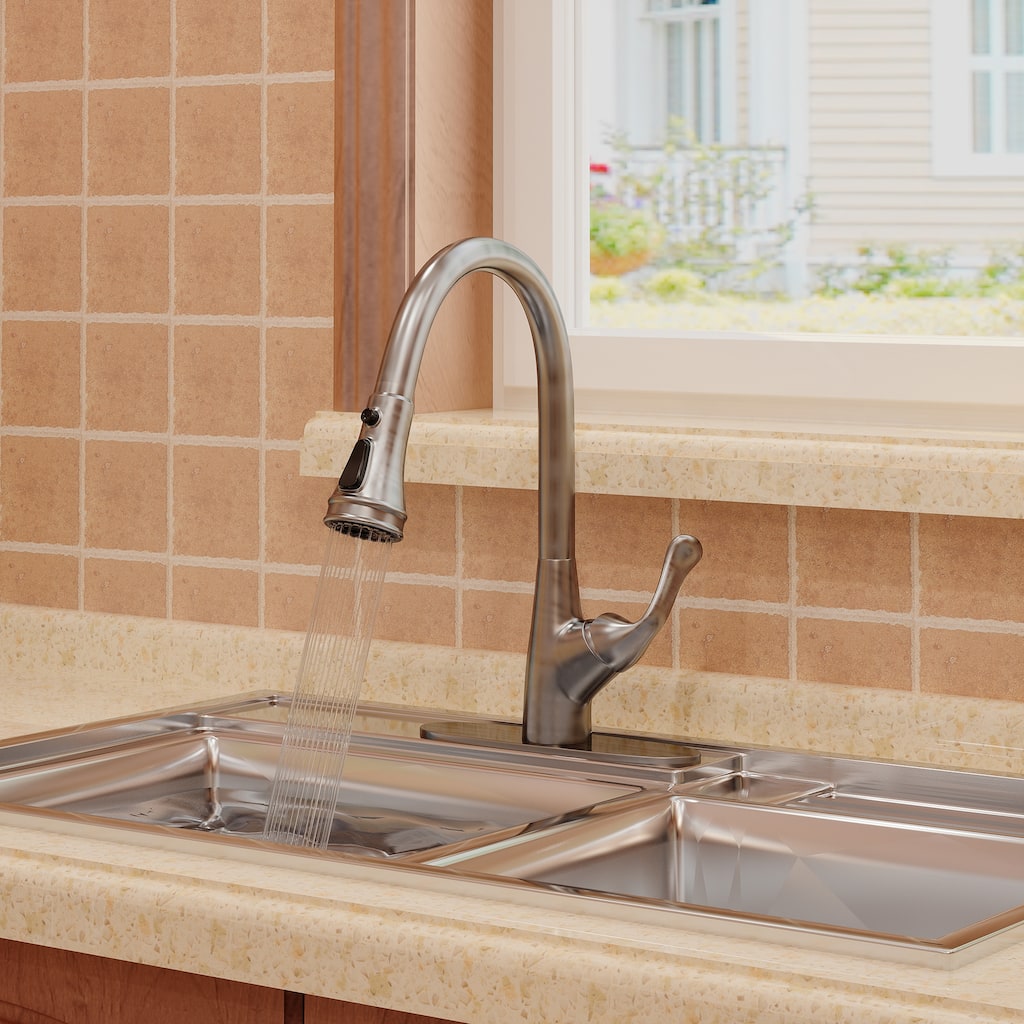 Clihome 3-Function 1 Handle PullDown Sprayer Kitchen Faucet