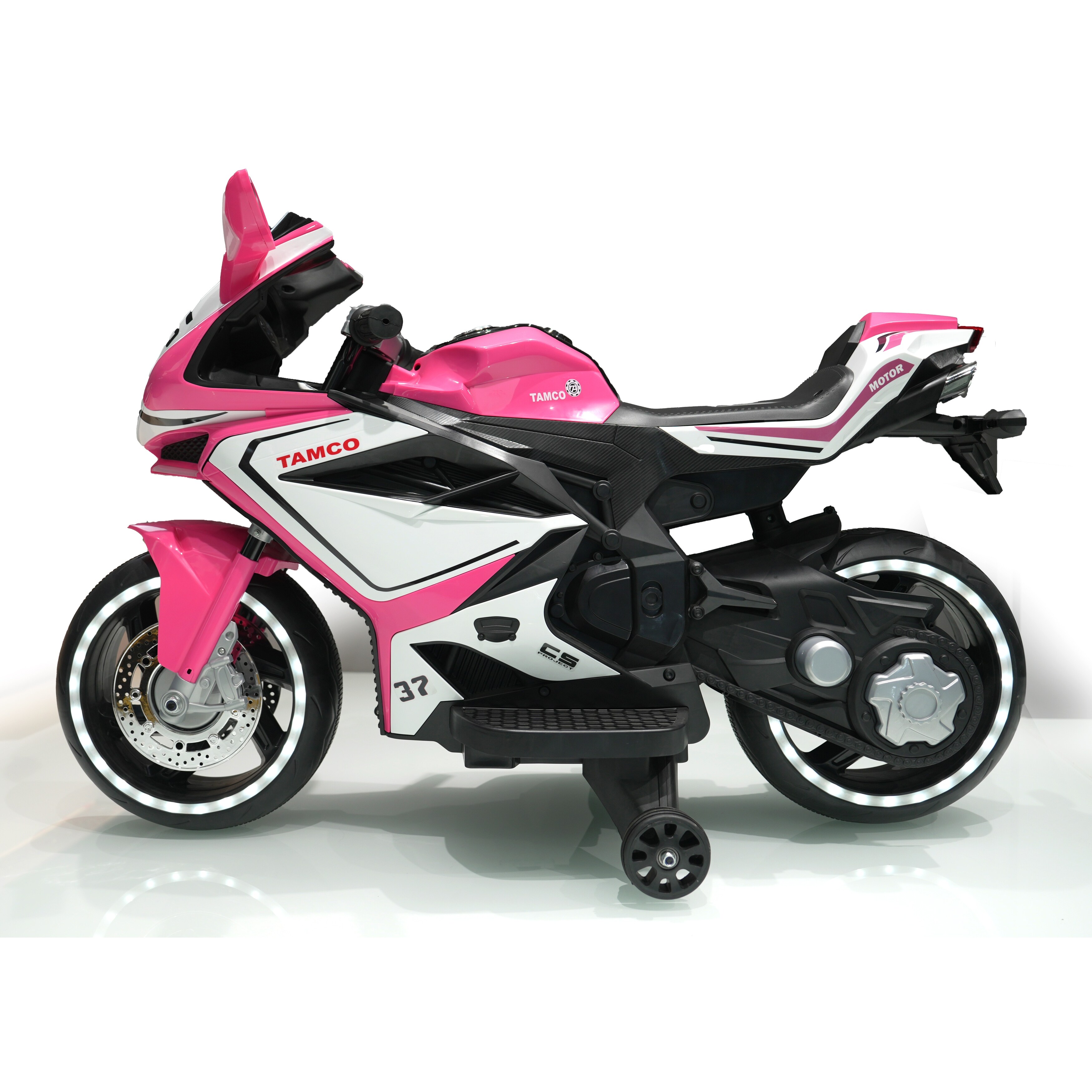 TAMCO 12V Kids Electric Motorcycle Safe Ride with Training Wheels and Manual Throttle Bed Bath Beyond 41262478