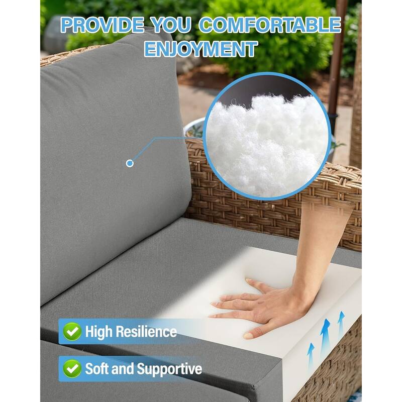 WINSOON 14 Piece Outdoor Furniture Replacement Cushions,Patio Seat Cushions