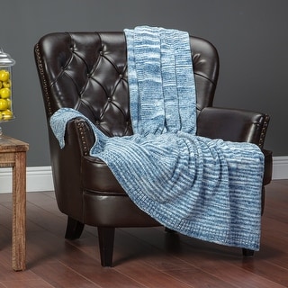 Chanasya Chenille Sky Blue Textured Throw Blanket