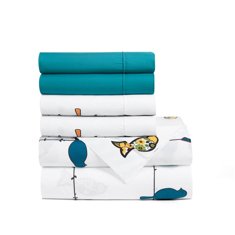Lush Decor Rowley Birds Soft 6 Piece Sheet Set