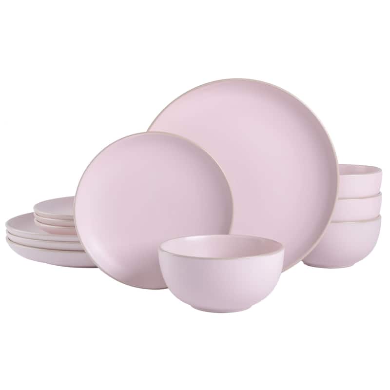 Gibson Home Rockaway 12pc Dinnerware set - Pink