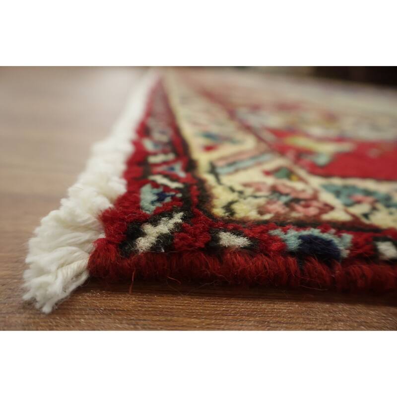 Hand Knotted Oriental 100% Wool Carpet Traditional Tribal Red Tabriz Area Rug - 10' 6'' X 7' 4''