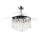 preview thumbnail 7 of 8, Silver Orchid Shearer 42-inch Chrome ABS 3-blade Crystal Ceiling Fan Chandelier with Remote