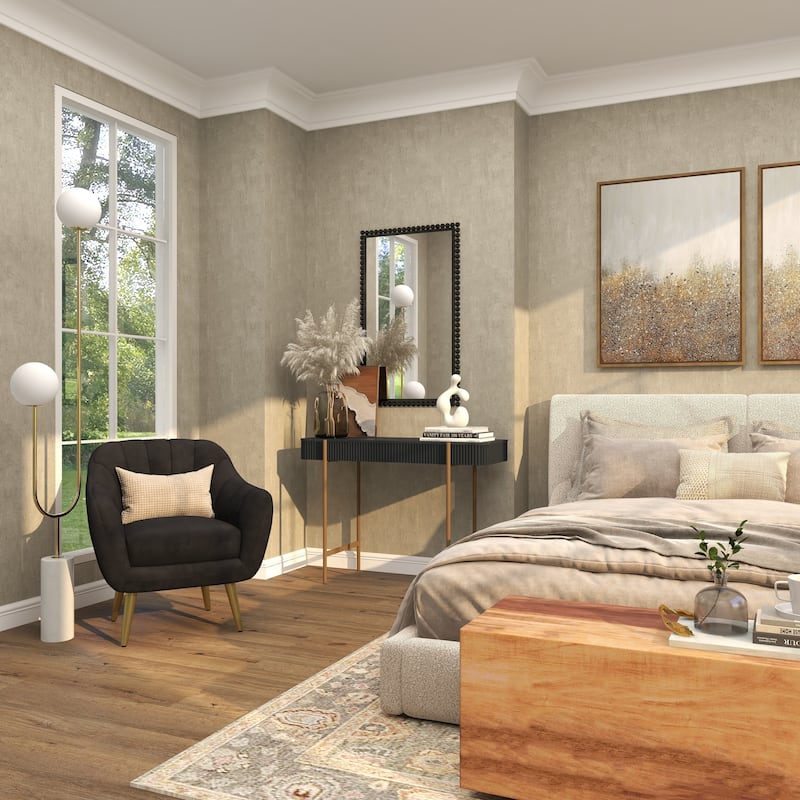 Black or Pink Polyester Living Room Accent Chair