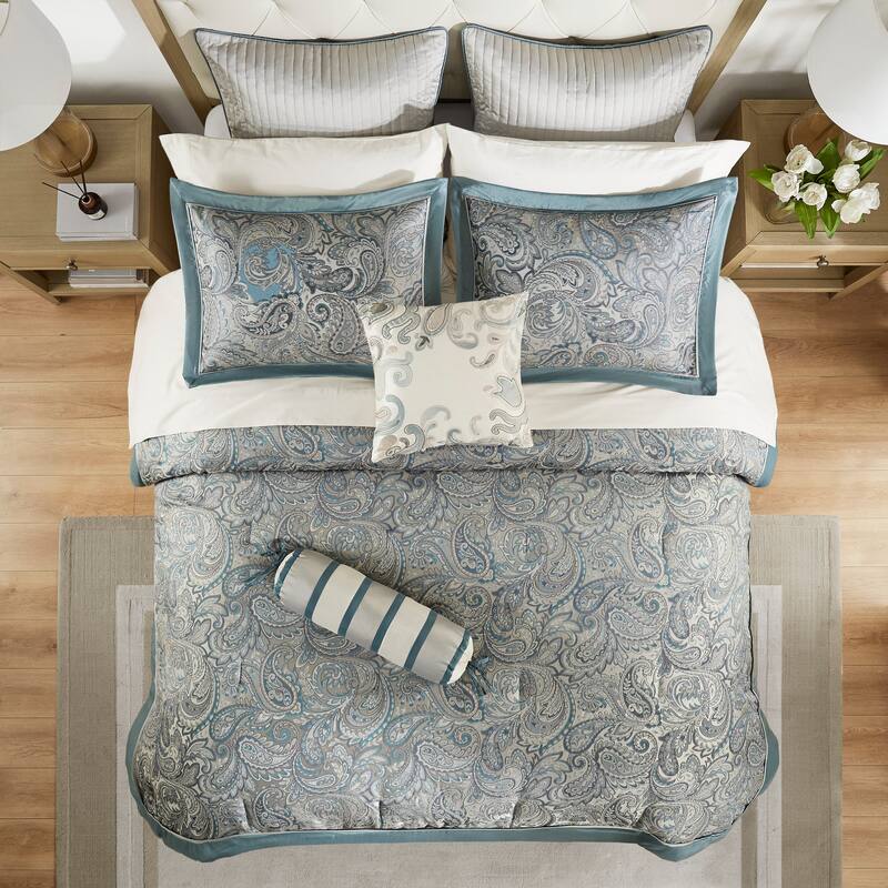 Madison Park Whitman 12 Piece Comforter Set with Cotton Bed Sheets