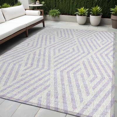 Alnara Abstract Shapes Weather Resistant Versatile Elegance Outdoor Rug