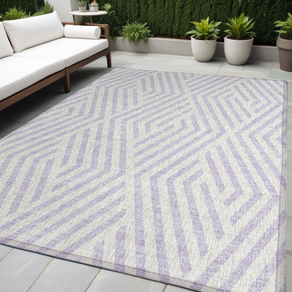 Alnara Abstract Shapes Weather Resistant Versatile Elegance Outdoor Rug