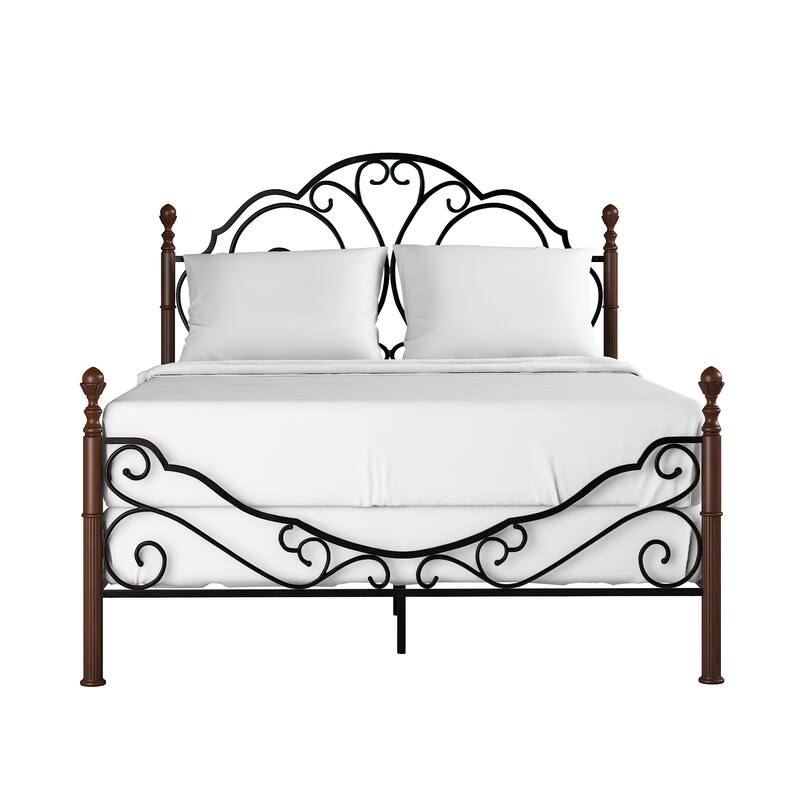 LeAnn Graceful Scroll Bronze Finish Iron Bed by iNSPIRE Q Classic