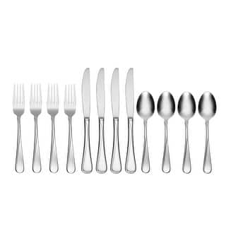 Oneida Icarus 45-Piece Flatware Set – Satin Finish Stainless Steel, Service For 8, Includes Serving Pieces