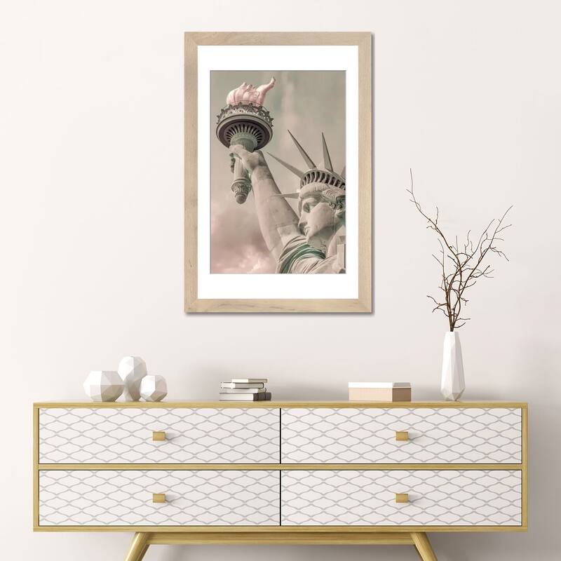 iCanvas "New York City Statue Of Liberty Urban Vintage Style" by Melanie Viola PFA