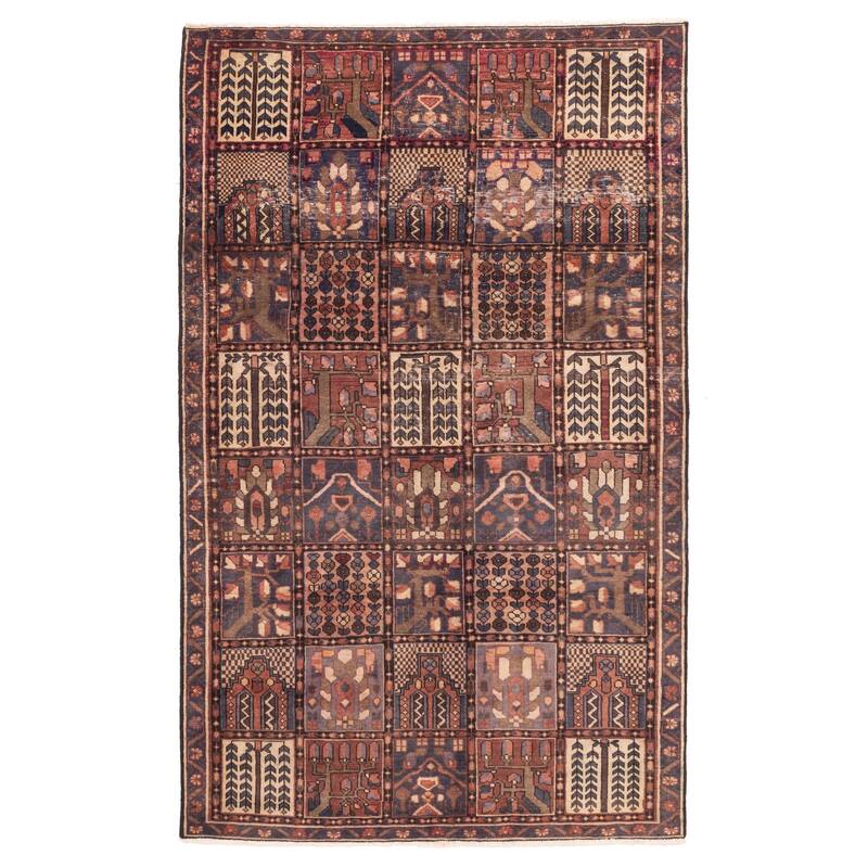 ECARPETGALLERY Hand-knotted Kayseri Vintage Dark Red Wool Rug - 5'2 x 8'4
