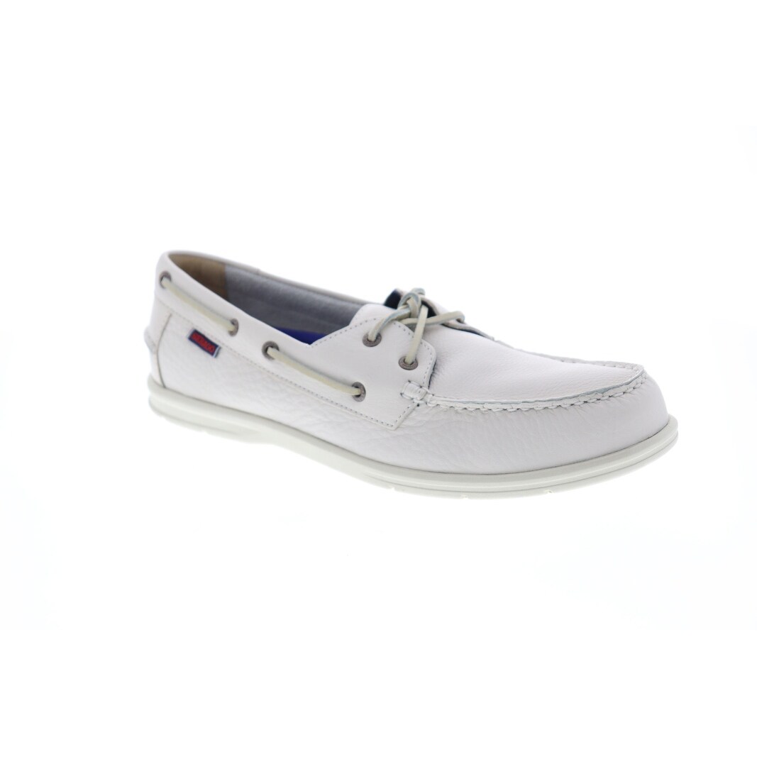 white leather boat shoes mens