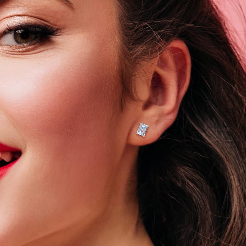 Miadora 3 3/4ct TGW Emerald-Cut & Octagon Sky Blue Topaz Set of Necklace & Earrings Sterling Silver